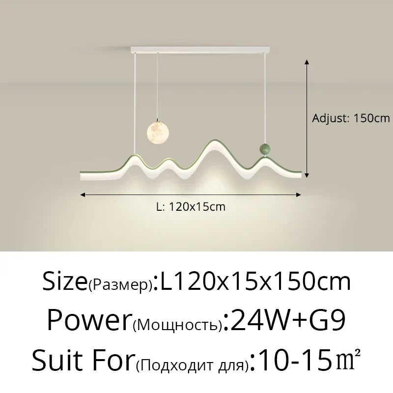 DecorBites™ LED Chandelier: Modern Minimalist Pendant Light for Dining Room, Kitchen, Home Lighting