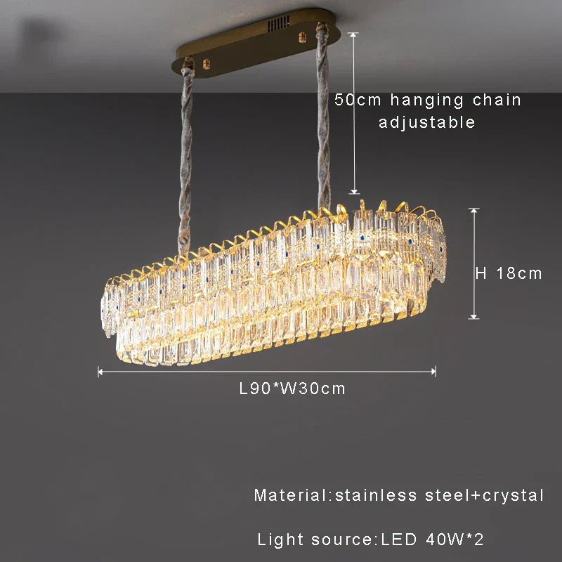 DecorBites™ Double Crystal Ceiling Chandelier: Modern Luxury Home Decoration for Living Room