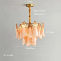 DecorBites™ Gold Chrome Dimmable Amber Glass Petal Chandelier – French Design Luxury Hanglamp