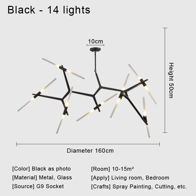 DecorBites™ Glass LED Chandelier Ceiling Light for Modern Nordic Design Home Decor
