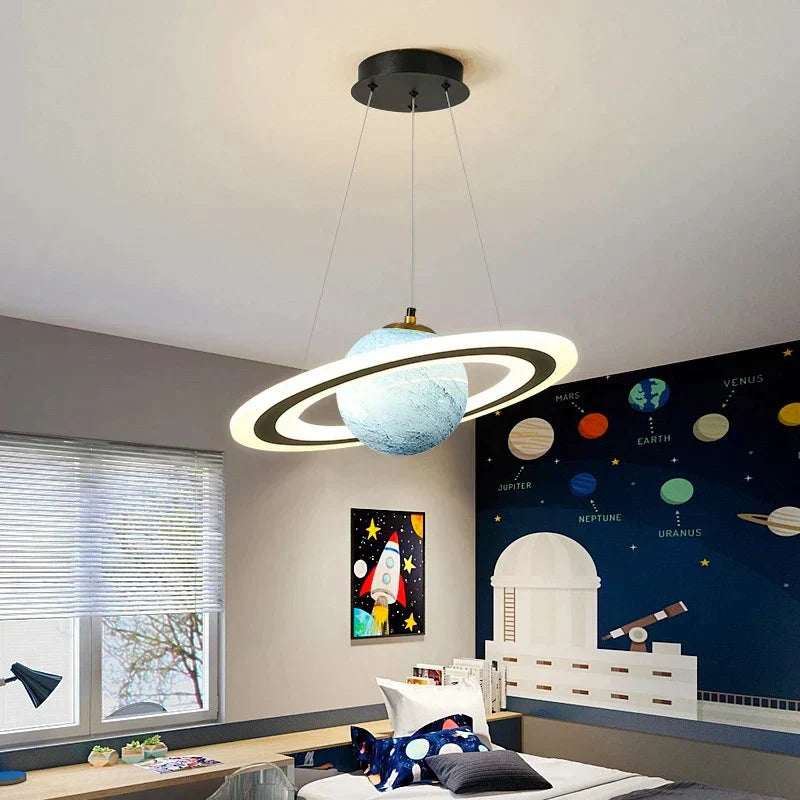 DecorBites™ LED Acrylic Planet Pendant Light: Children Room Star Chandeliers for Living Room Bedroom