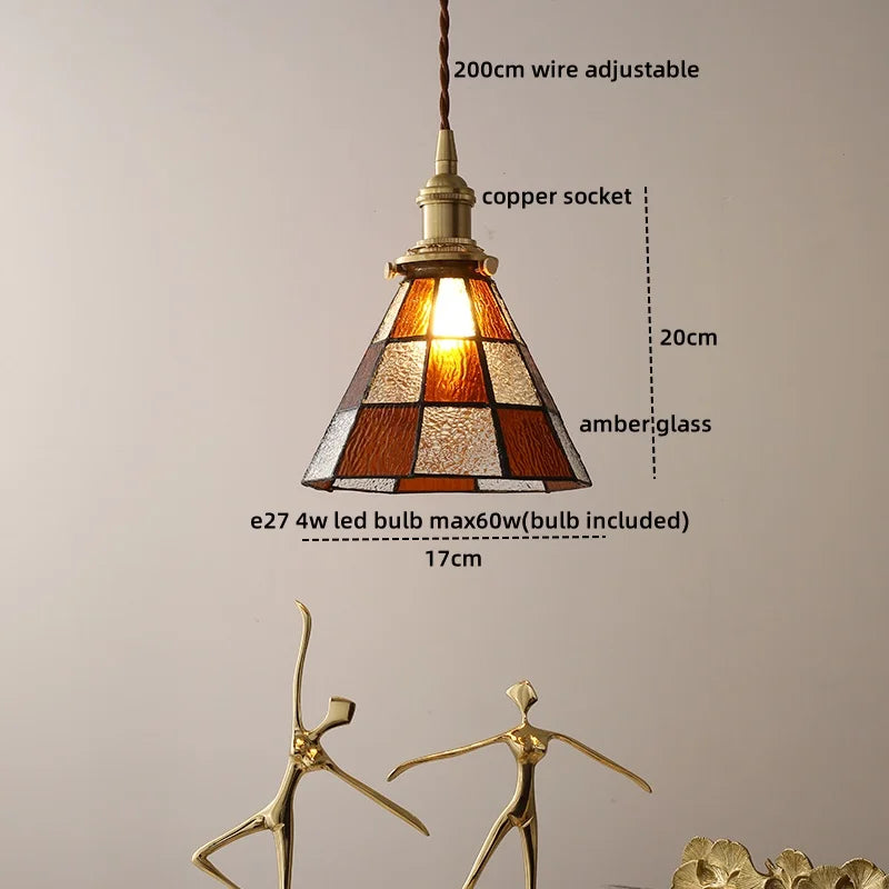 DecorBites™ Green Glass LED Pendant Lights Modern Hanging Lamp Home Decor
