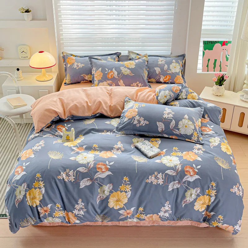 DecorBites™ Cozy Cotton Bedding Set for Double Bed, Autumn Winter Duvet Cover Kit