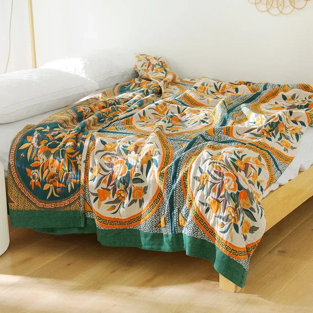 DecorBites™ Cotton Gauze Boho Throw Blanket