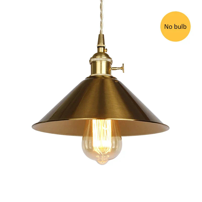 DecorBites™ Golden E27 Pendant Light: Vintage Style Living Room LED Lamp