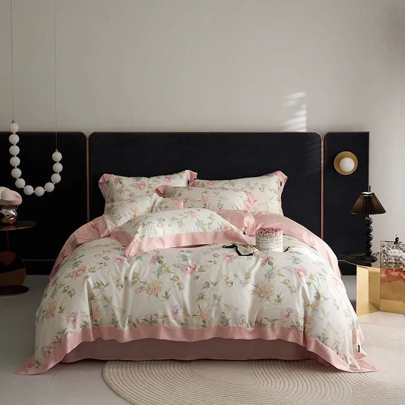 DecorBites™ Eucalyptus Fiber Bedding Set: Duvet Cover, Bed Sheet, Fitted Sheet, Pillowcases