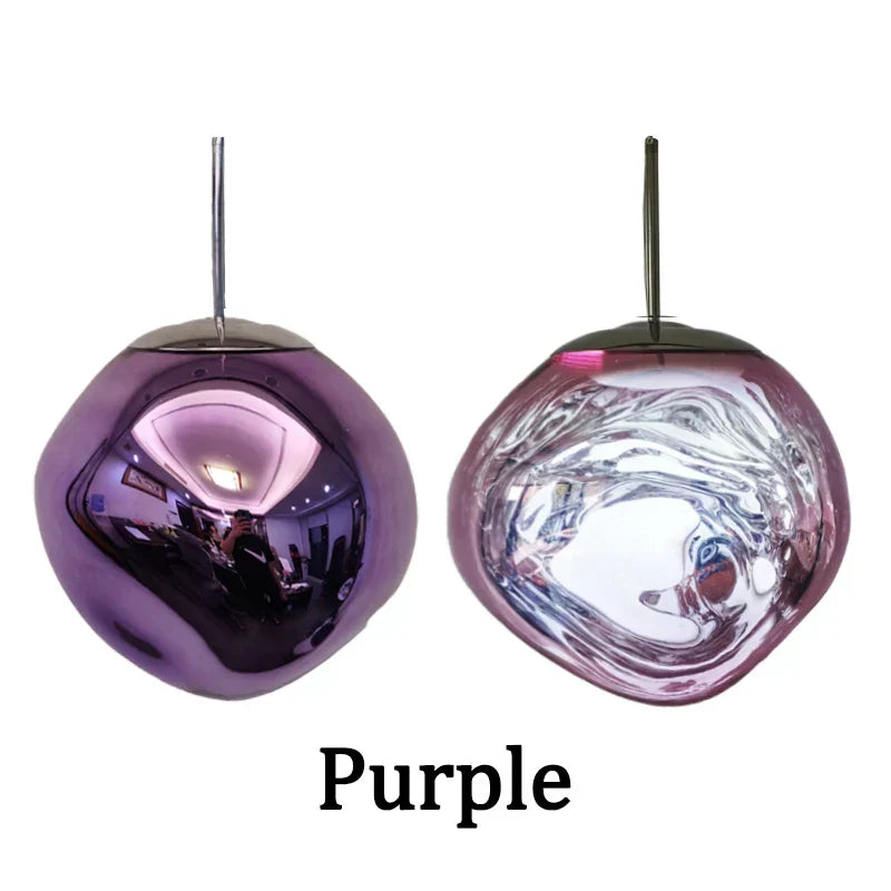 Modern glossy copper glass lava led pendant lights living room