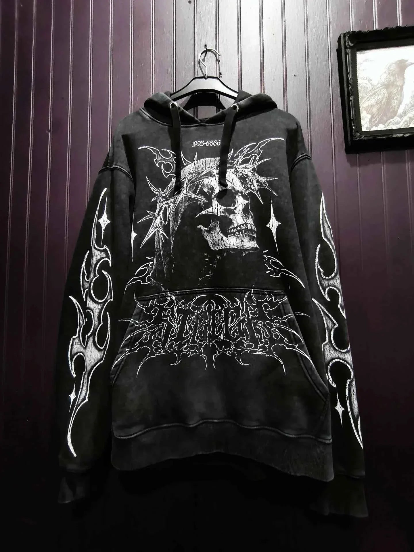 Y2K Sweatshirt for Women White Angel Themed Spike Print
