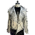 Y2K Vegan Leather Skull Coat Studded Rivet Gothic Grunge
