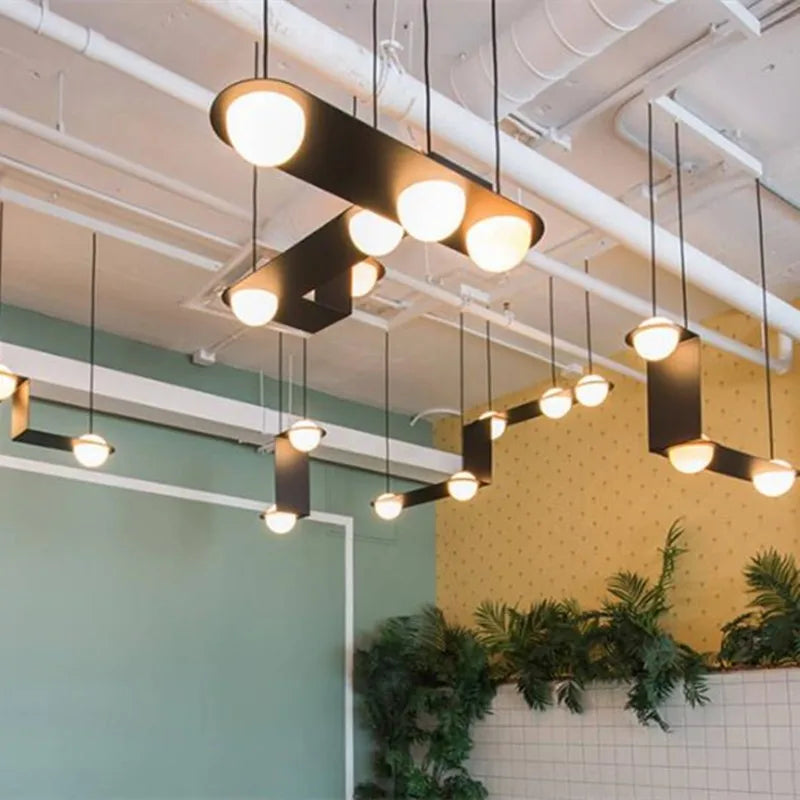 DecorBites™ Glass Ball Geometric Chandelier: Modern Nordic Kitchen Office Hanging Lamp