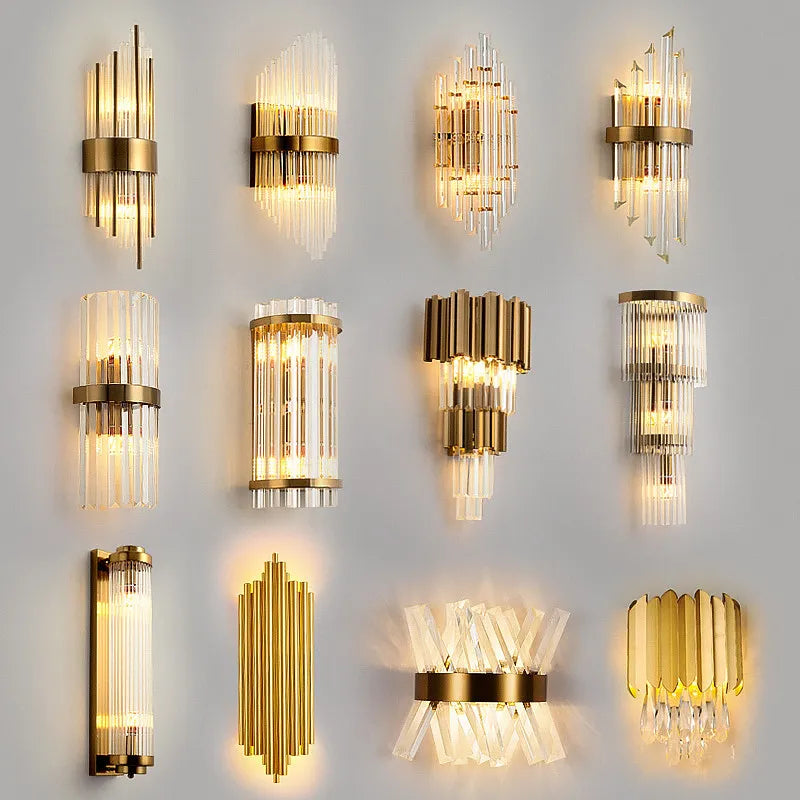 DecorBites™ Crystal Modern Wall Sconce Lamp for Bedroom & Living Room