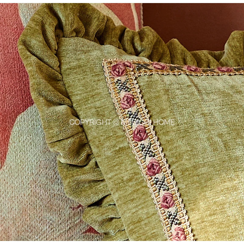 DecorBites™ Dancing Crane Decorative Cushion Cover: High Grade French Retro Pillow Case 45x45cm