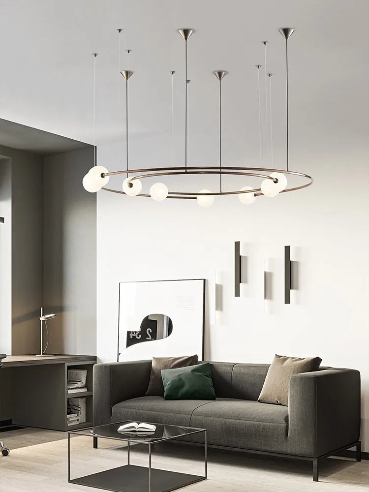 DecorBites™ Glass Ball LED Pendant Chandelier for Modern Living Room Decor