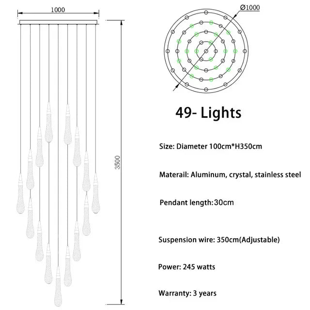 DecorBites™ Crystal LED Chandelier: Elegant Lighting for Home, Restaurant, and Bar