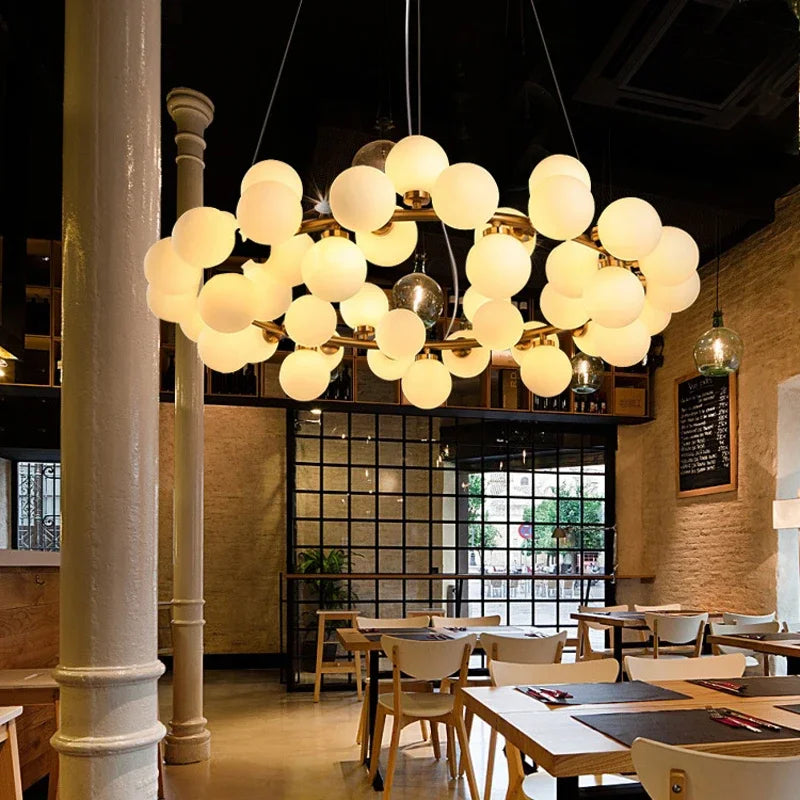 DecorBites™ Glass Ball LED Chandelier Pendant for Living Dining Room