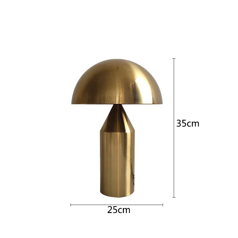 DecorBites™ Gold Iron Mushroom Table Lamp for Home Decor, Living Room, Bedroom - G9 Interface