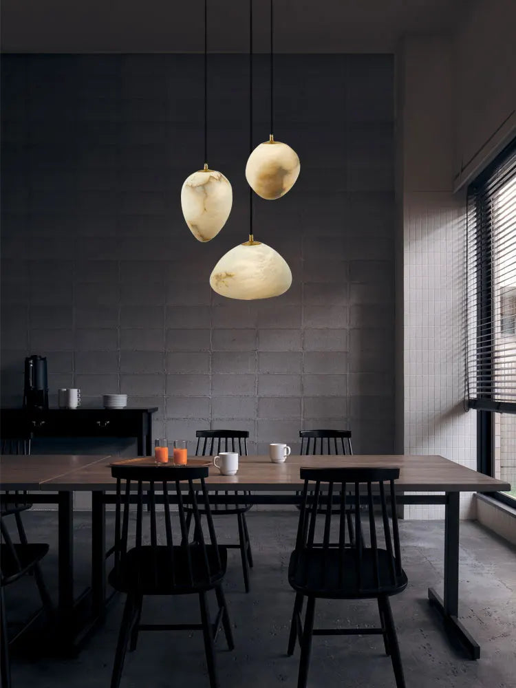 DecorBites™ Geometry Marble LED Chandelier for Living Room Kitchen Island