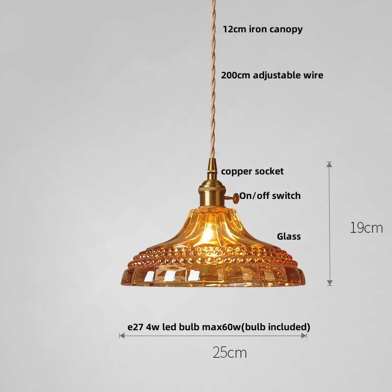 DecorBites™ Glass Flower LED Pendant Light, Adjustable Knob Switch, Modern Design