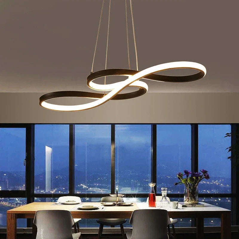 DecorBites™ Gold LED Chandelier: Modern Nordic Dining Room Pendant Lights, Ideal for Kitchen, Bar, Office.