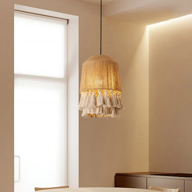 DecorBites™ Hemp Rope E27 LED Pendant Lights Chandelier Lighting - Nordic Minimalism