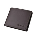 PU Leather Men's Slim Bifold Wallet - Thin Compact Folding Card Holder, Short Wallet (Black, Brown)