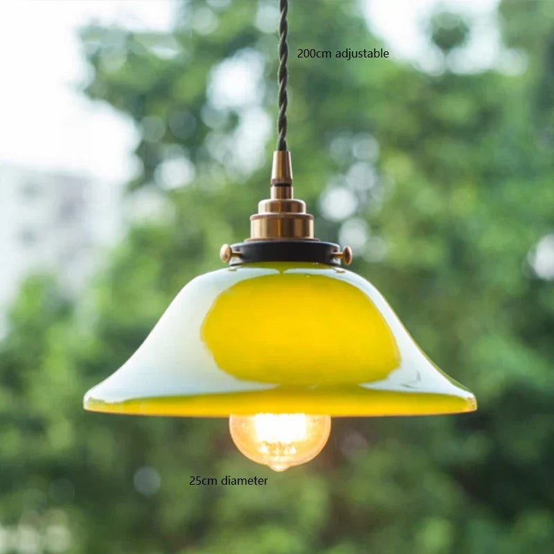 DecorBites™ Green Glass LED Pendant Light for Home, Restaurant, Bar, and Loft Style Decor.