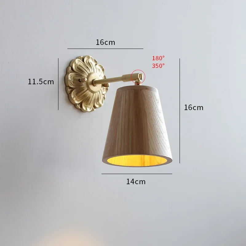 DecorBites™ Green Glass LED Wall Lamp with Copper Base for Bedroom Living Room