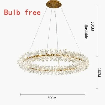 DecorBites™ Crystal LED Chandelier for Home Decor – Modern Hanging Lamp