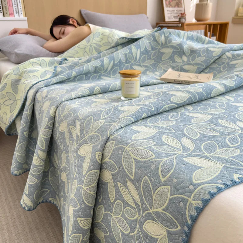 DecorBites™ Cotton Towel Blanket, Rural Printed Thin Quilt - Luxury Breathable Bedspread
