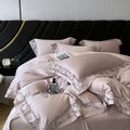 DecorBites™ Luxe 1500TC Egyptian Cotton Lace Wide Edge Bedding Set: Duvet Cover, Sheet, Pillowcases