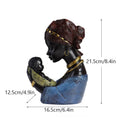 DecorBites™ African Exotic Black Mother And Child Resin Statues Retro Figurines For Home Decor