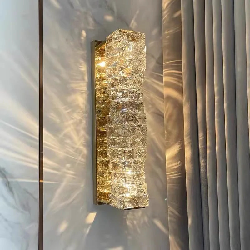 DecorBites™ Crystal Wall Sconce: Elegant Bedroom & Living Room LED Wall Lamp