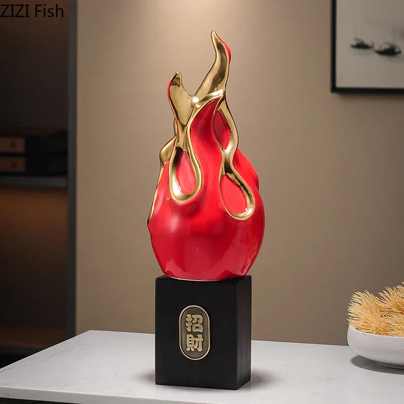 DecorBites™ Gilded Pitaya Cat Ceramic Feng Shui Ornament Landscaping Decoration