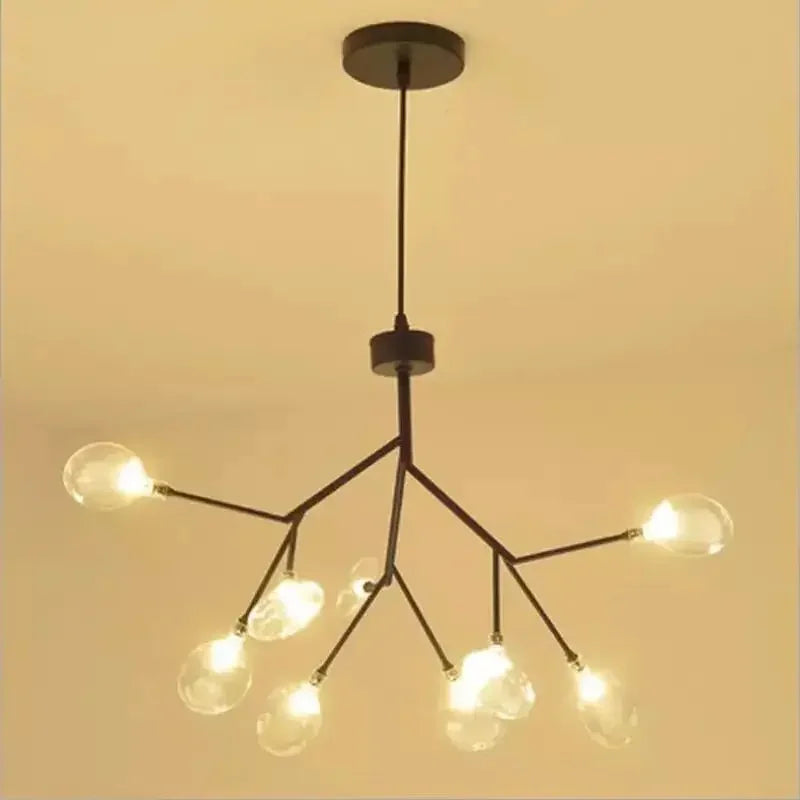 DecorBites™ Heracleum Firefly Glass Round Ball Chandelier - Luxury Staircase Dining Room Lighting