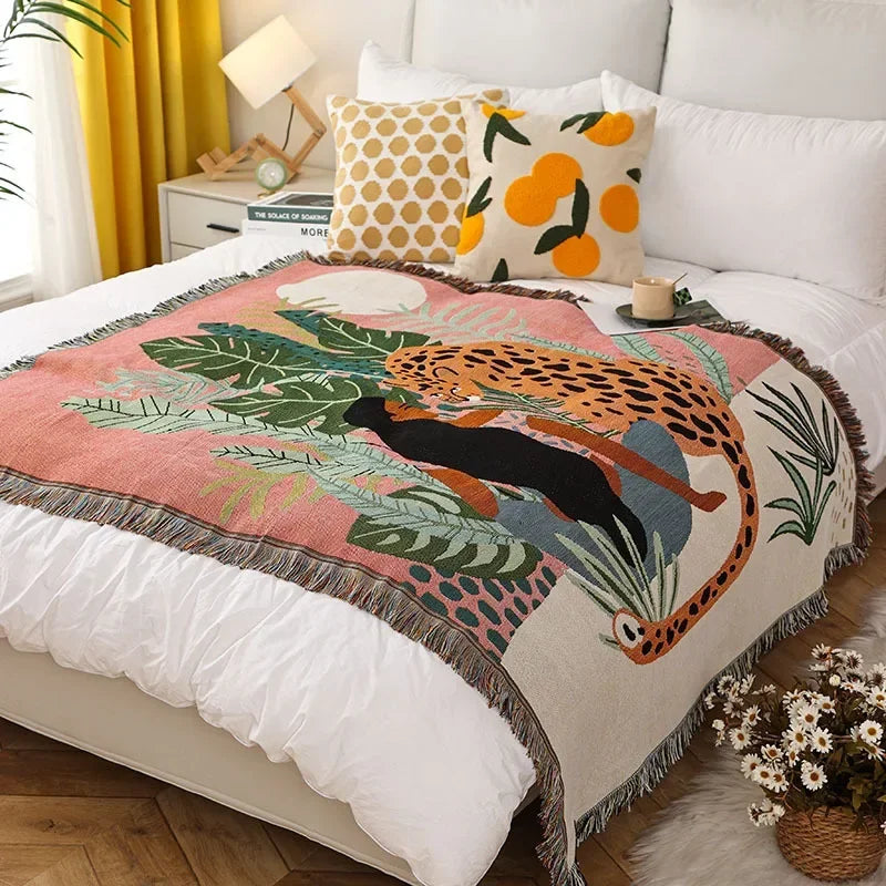 DecorBites™ Double-sided Ethnic Tapestry Sofa Blanket