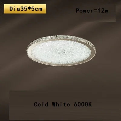 DecorBites™ Crystal Round Ceiling Lamp Elegant LED Lighting for Bedroom & Living Room