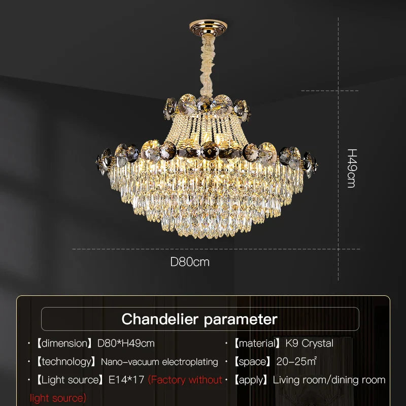 DecorBites™ Crystal Chandelier: Modern Nordic Luxury for Living Room, Dining Room, Bedroom