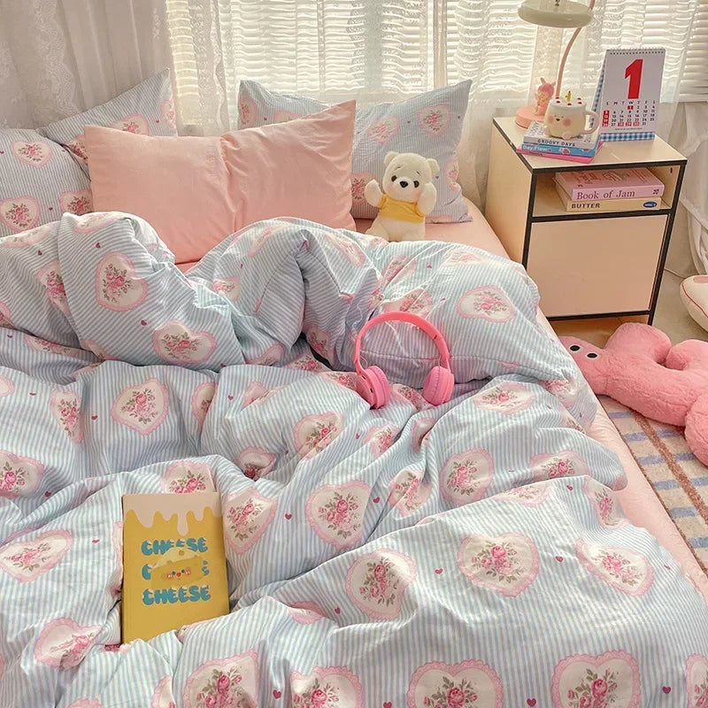 DecorBites™ Cozy Cartoon Printed Cotton Comforter Set for Adults