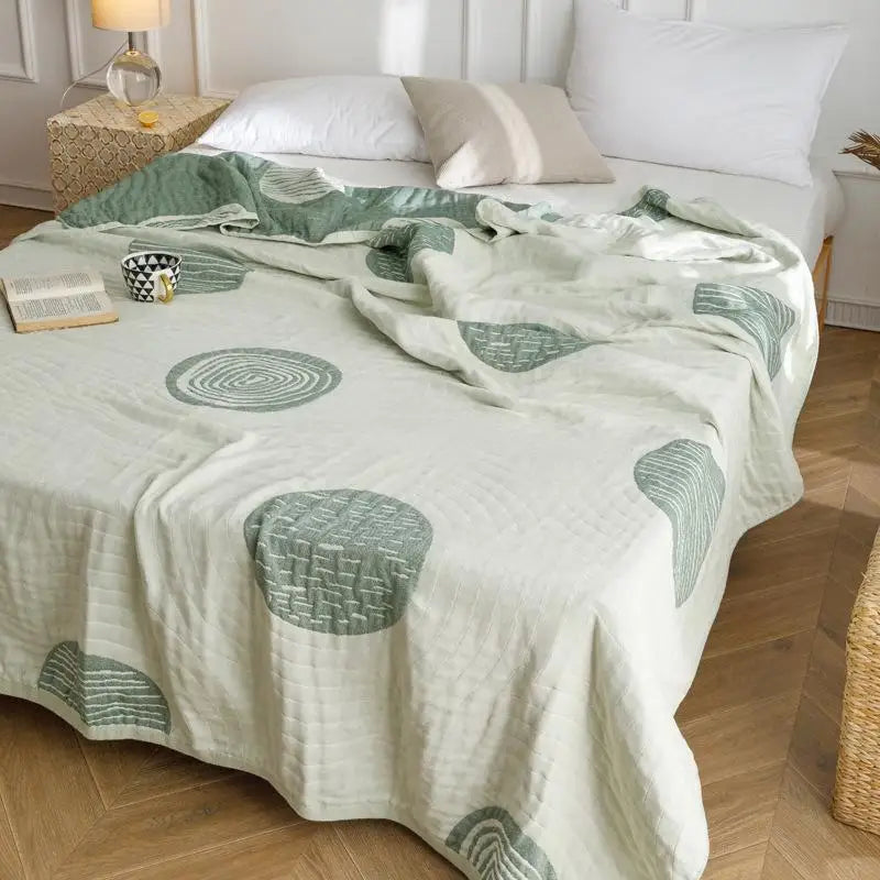 DecorBites™ Cotton Gauze Summer Blanket, Soft Breathable Single Double Bed Nap Blanket