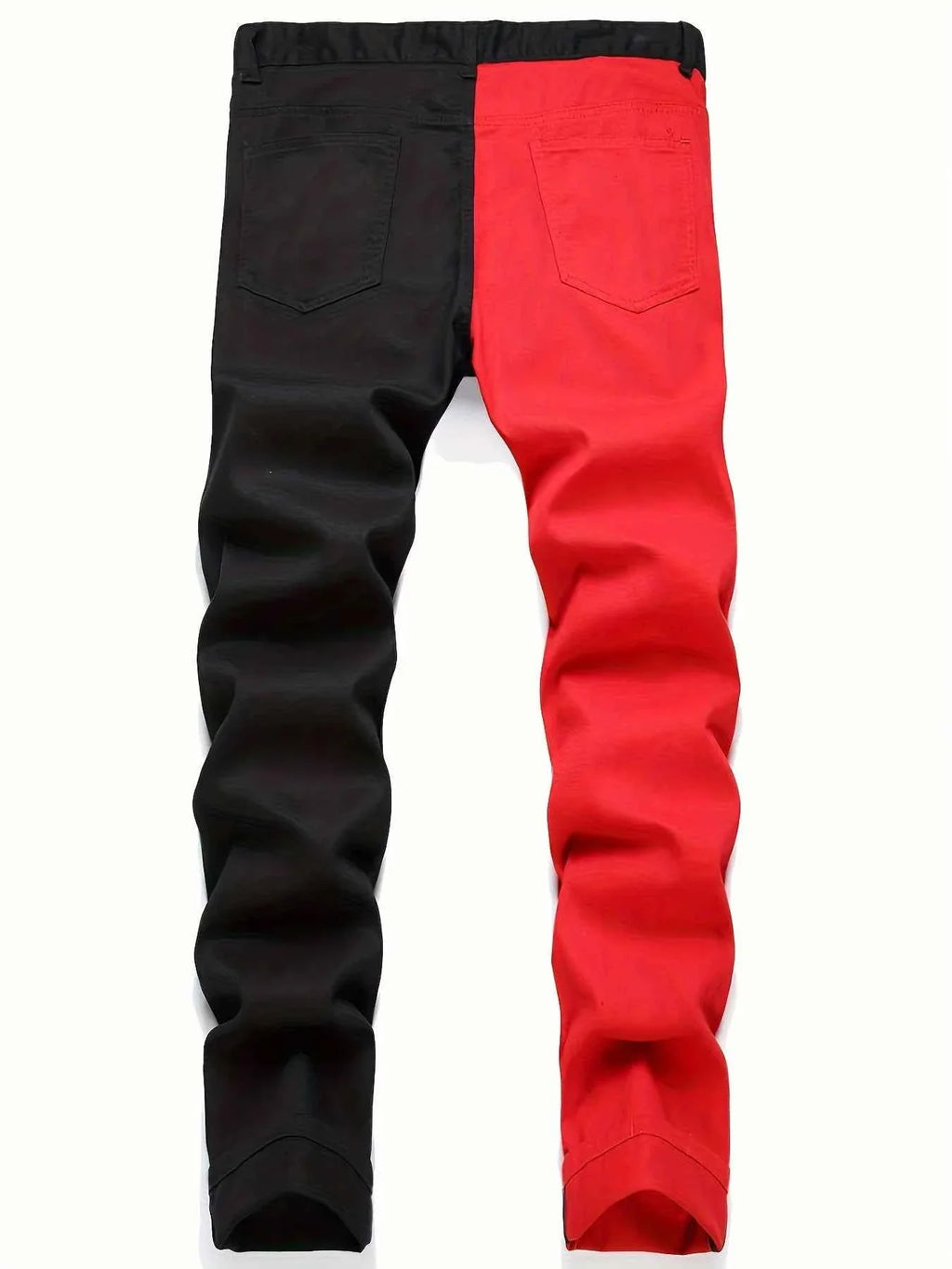 Men's spliced two tone trendy multi-color slim fit Pants