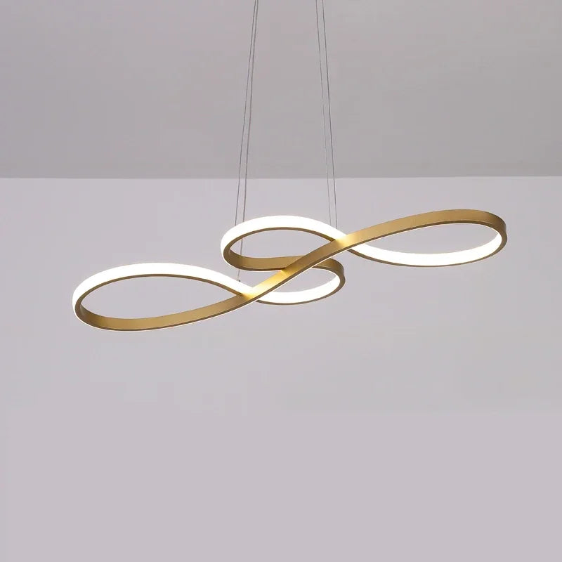 DecorBites™ Gold LED Chandelier: Modern Nordic Hanging Lamp for Dining Room, Kitchen, Bar, Office