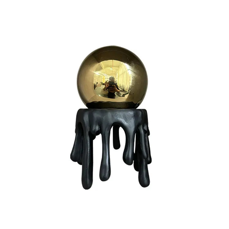DecorBites™ Golden Octopus Spherical Figurine Decorative Resin Ornament