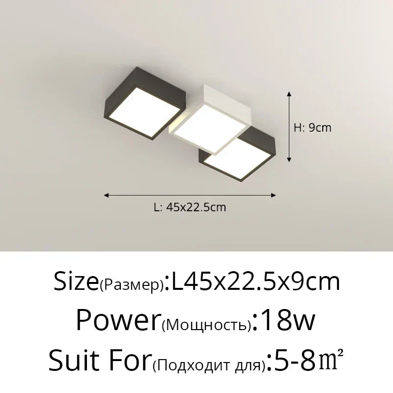 DecorBites™ Geometric Chandelier: Minimalist Modern Luxe Black White Bedroom Lamp