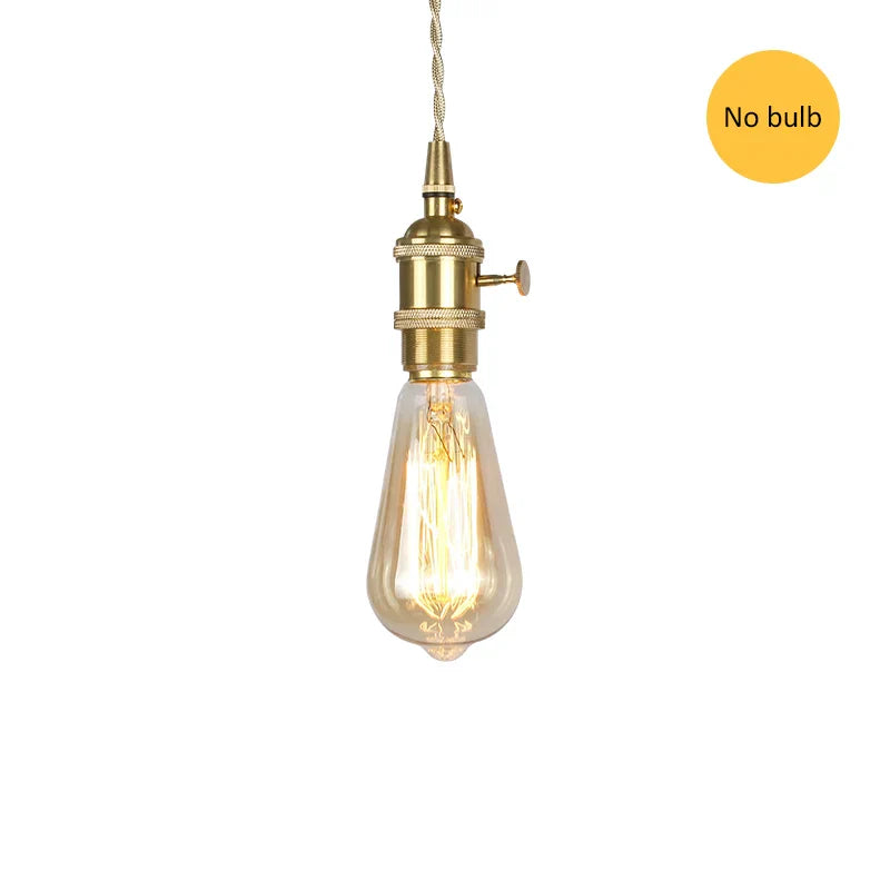 DecorBites™ Golden E27 Pendant Light: Vintage Style Living Room LED Lamp