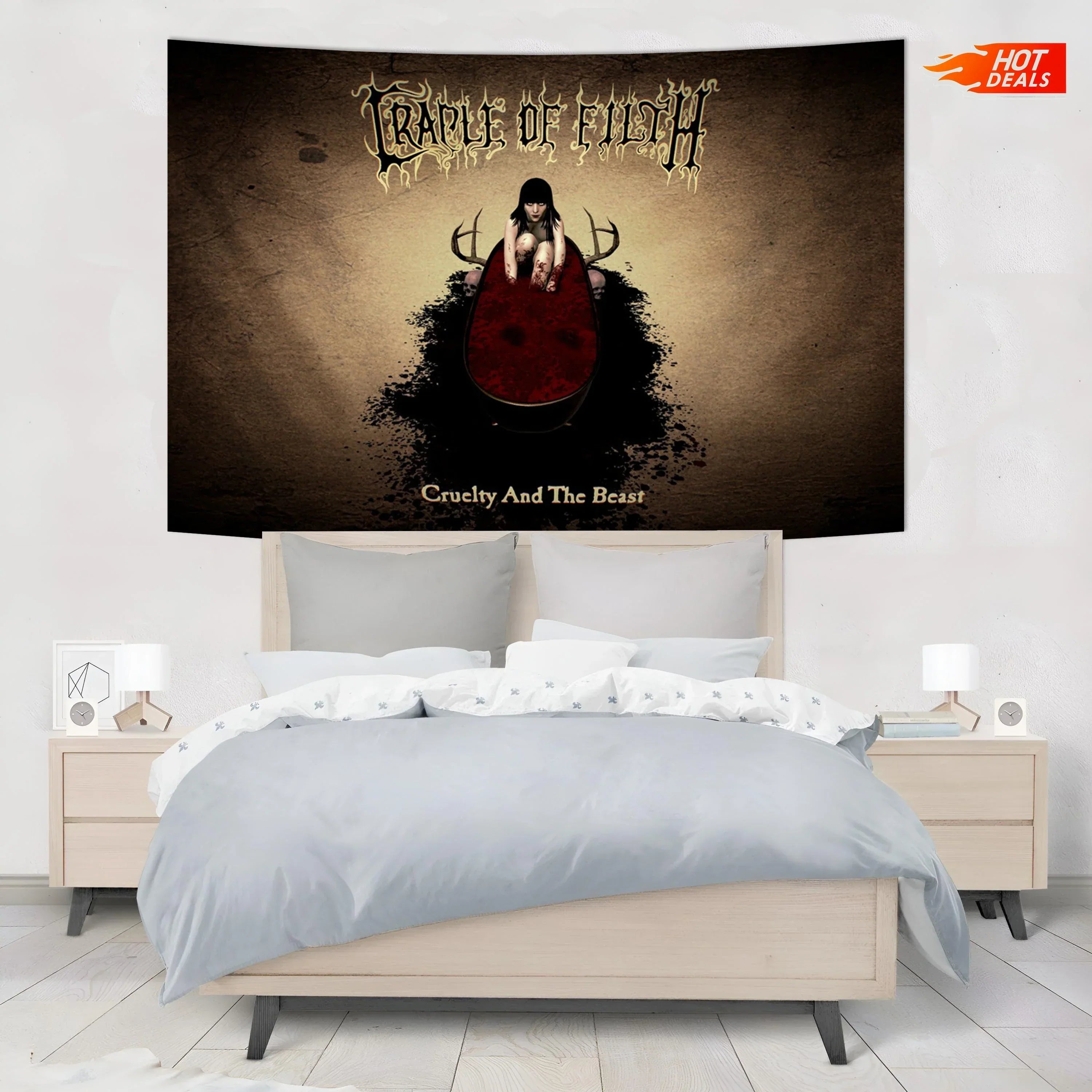 DecorBites™ Gothic Rock Band Tapestry for Bar or Basement Wall Decor