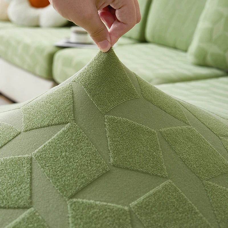 DecorBites™ Jacquard Sofa Seat Cover: Stretchable, Washable & Removable Protector