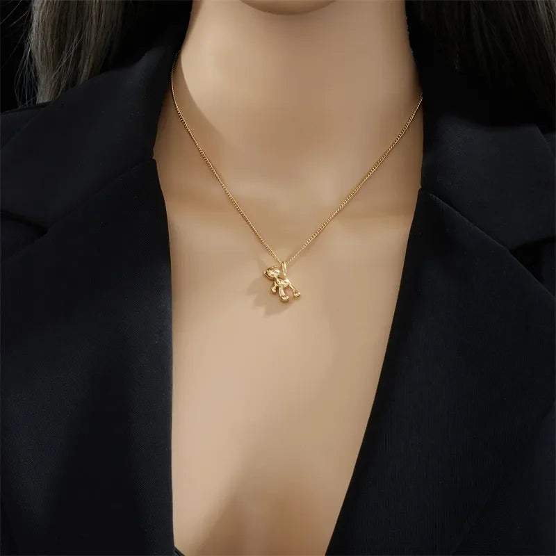 Fashion SS Bear Pendant Necklace