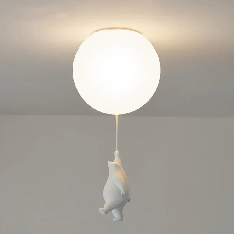 DecorBites™ Kids Bear LED Ceiling Chandelier, Cute Bedroom Pendant Light for Boys and Girls