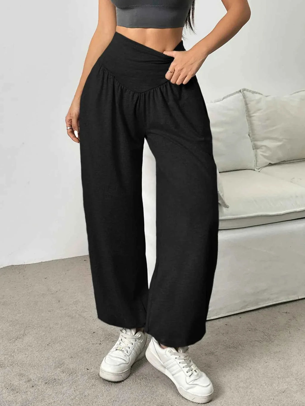 High Waist Women's Leggings Lantern Cuffed Comfortable Gym Fitness Leggings Sweats
