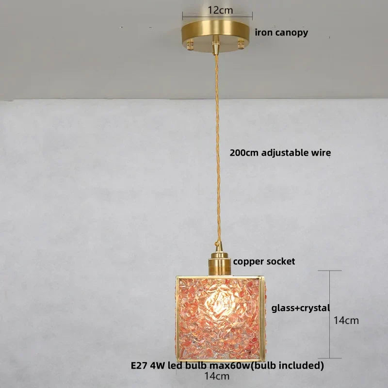 DecorBites™ Glass Crystal LED Pendant Light - Adjustable Luxury Fixture for Kitchen, Foyer, Bathroom